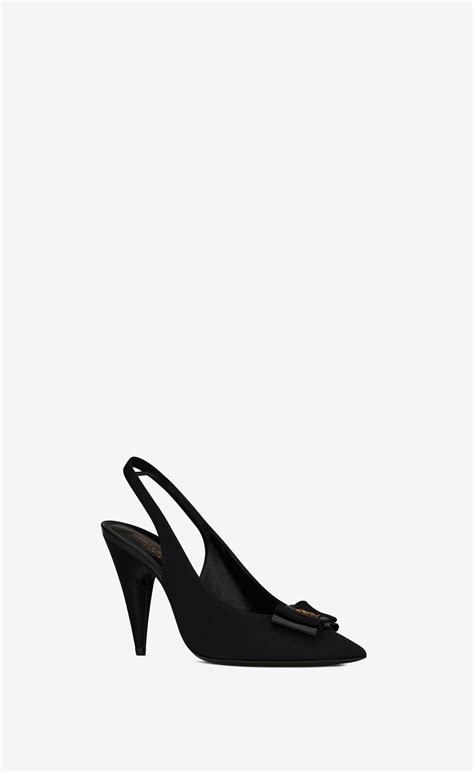 ysl anais pumps|Anaïs slingback bow pumps in grosgrain canvas and patent leather.